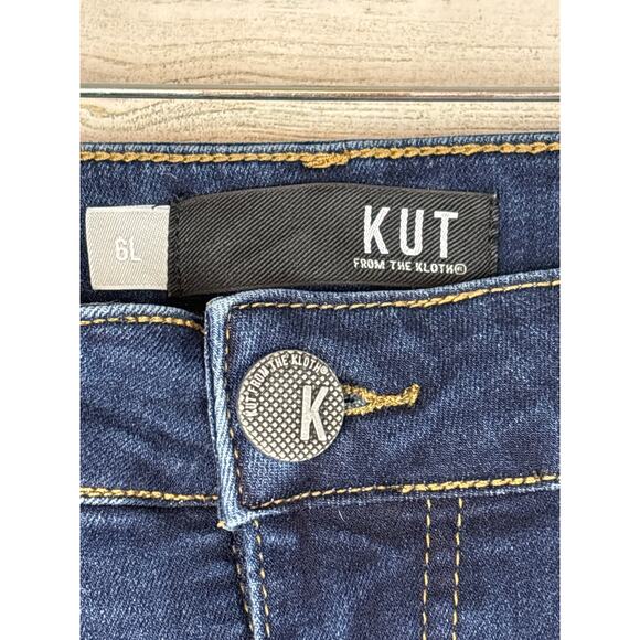 KUT Women’s 6L Elizabeth Fab Ab Straight High Waist Blue Dark Wash Denim Jeans - Picture 3 of 7